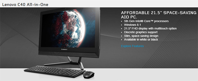 Lenovo C40-30 F0B4004YPH 21.5-inch FHD Intel Core i5-4210U/4GB/1TB