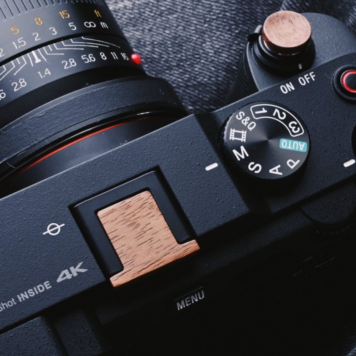 Sony A7C A7M4 シャッターボタン ホットシューカバーセット 📷 本物の木製
