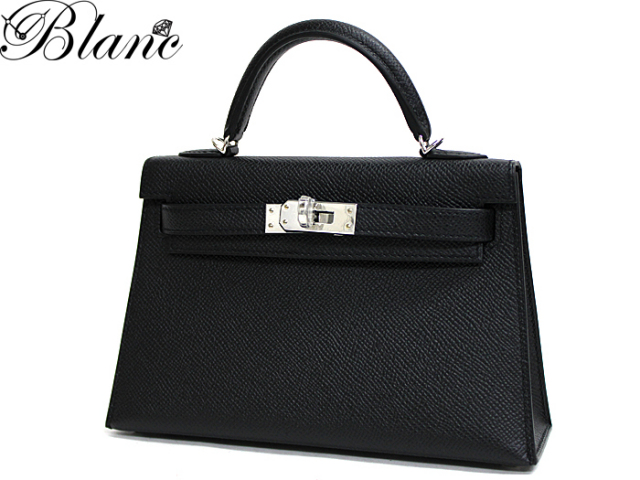 エルメス ◇ ケリー2 ミニ ◇ ヴォーエプソン ブラック 外縫い X刻印