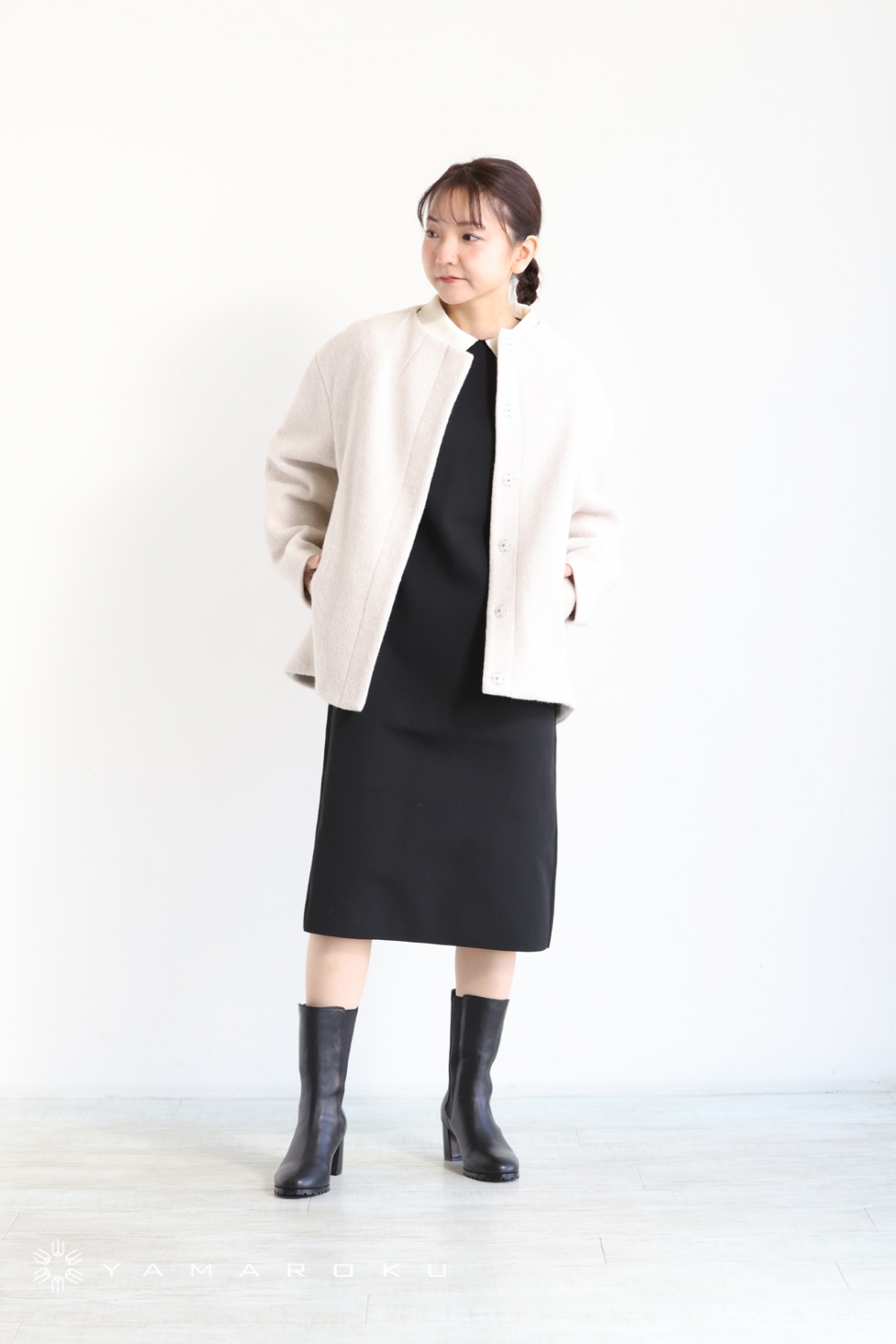 Ballsey(ボールジィ) ウールパイルミルド ビルドネックショートコート