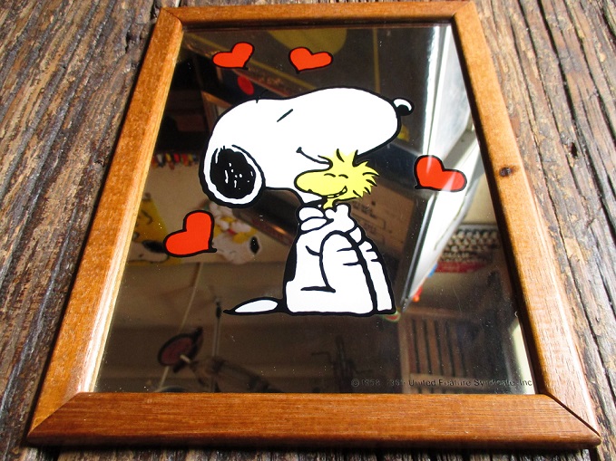 スヌーピー・ウッドストック レトロミラー