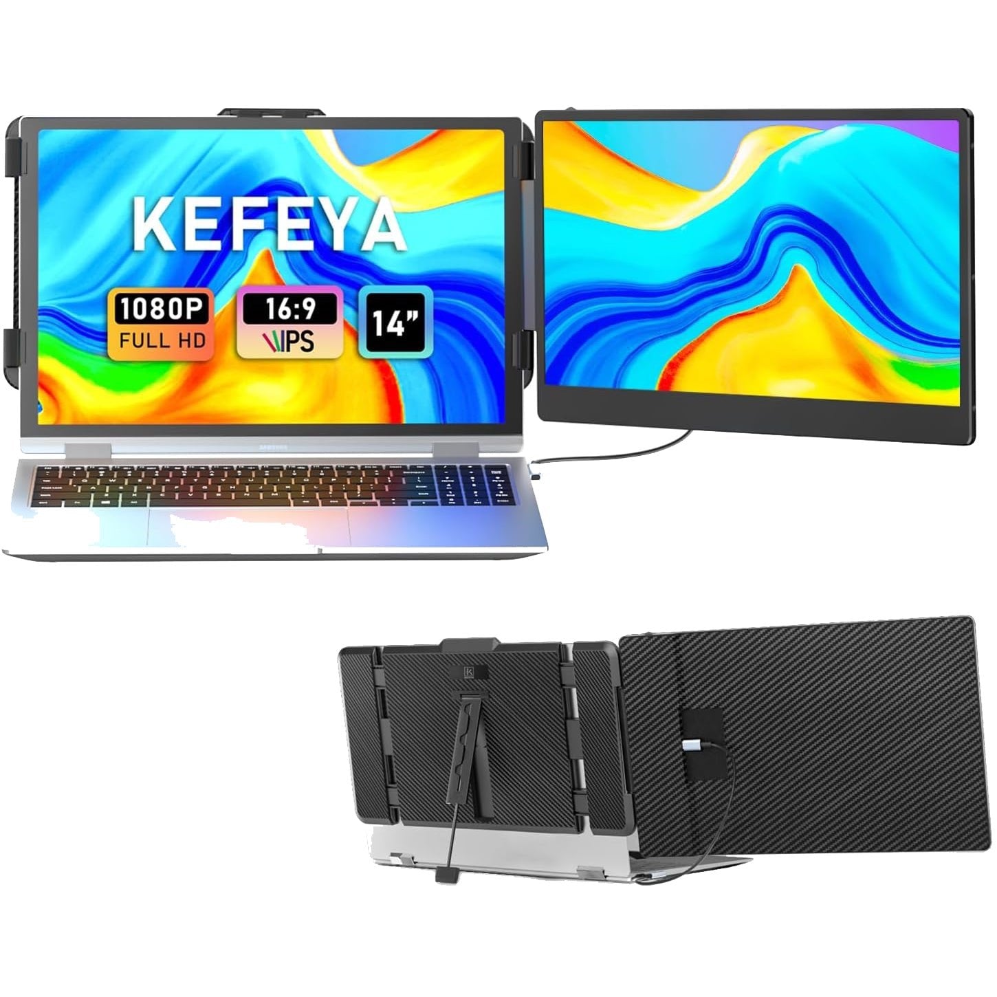 KEFEYA S1 Dual Portable Laptop Screen Extender, Laptop Monitor