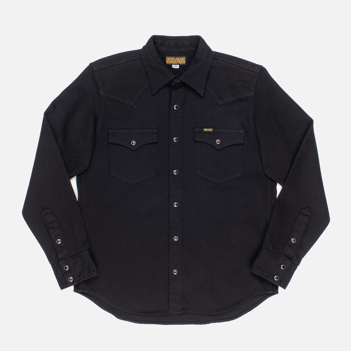 IHSH-234-BLK - Heavy Kersey Western Shirt - Black – IRON HEART GERMANY