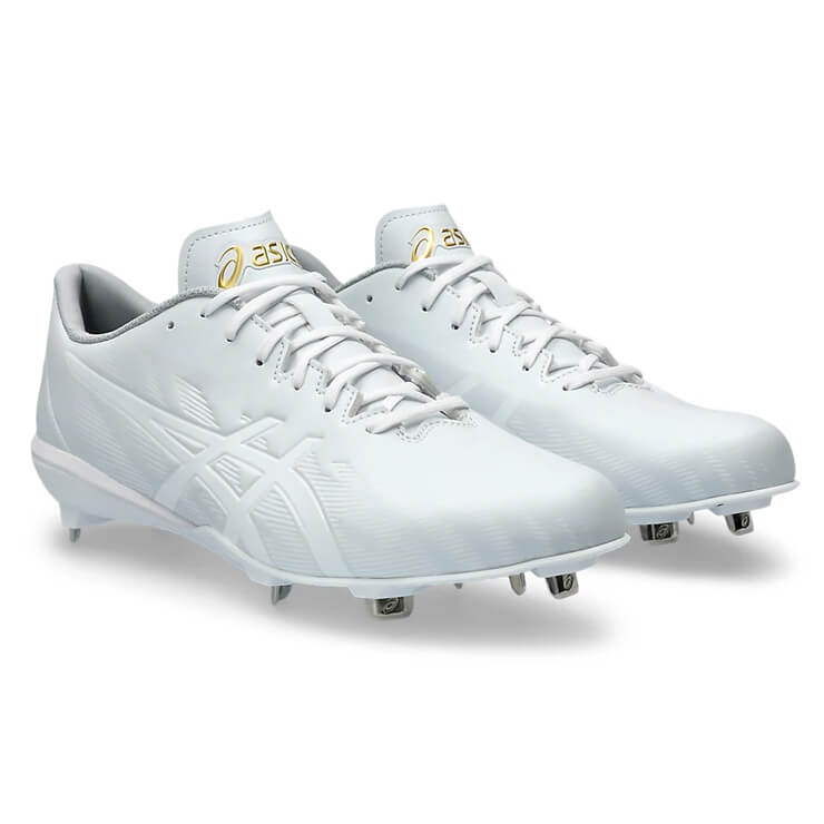 2024モデル】アシックス 野球 白スパイク 金具スパイク ゴールド
