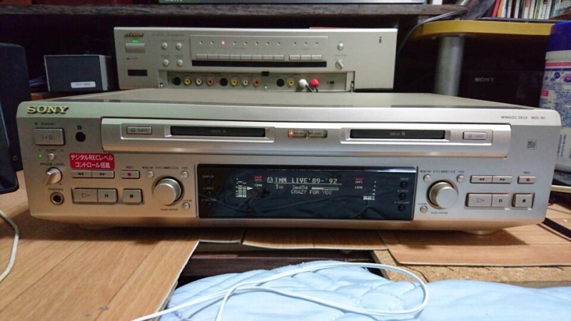 ドナー用に確保したジャンクなダブルMDデッキSONY MDS-W1は、動作良好