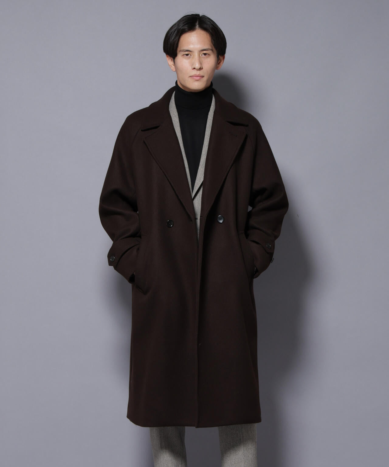 ウールカシミヤメルトンダブルコート