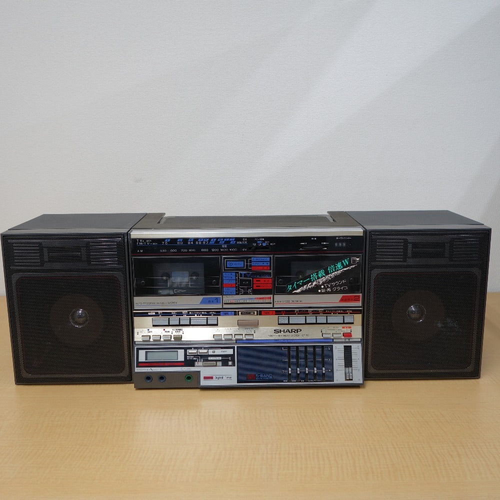 シャープGF-818J Wラジカセ ジャンク品 シャープ ラジカセ GF-818J