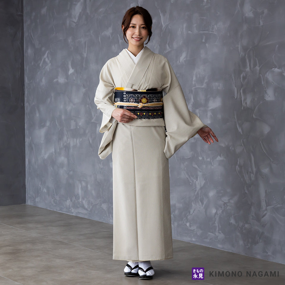 創世舎 洗える縞柄着物 小物遊びが楽しい定番デザイン│きもの永見