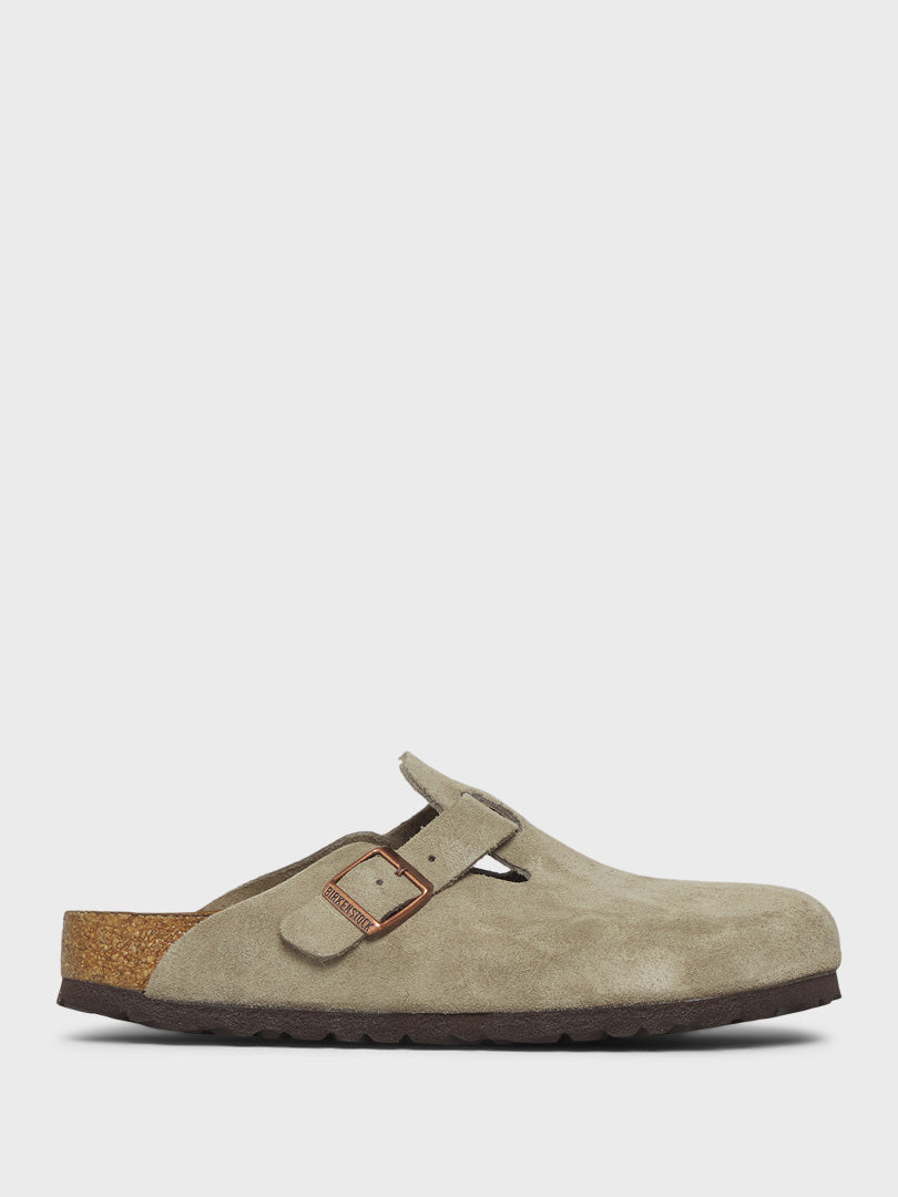 Birkenstock - Boston Suede Sandals in Taupe – Stoy