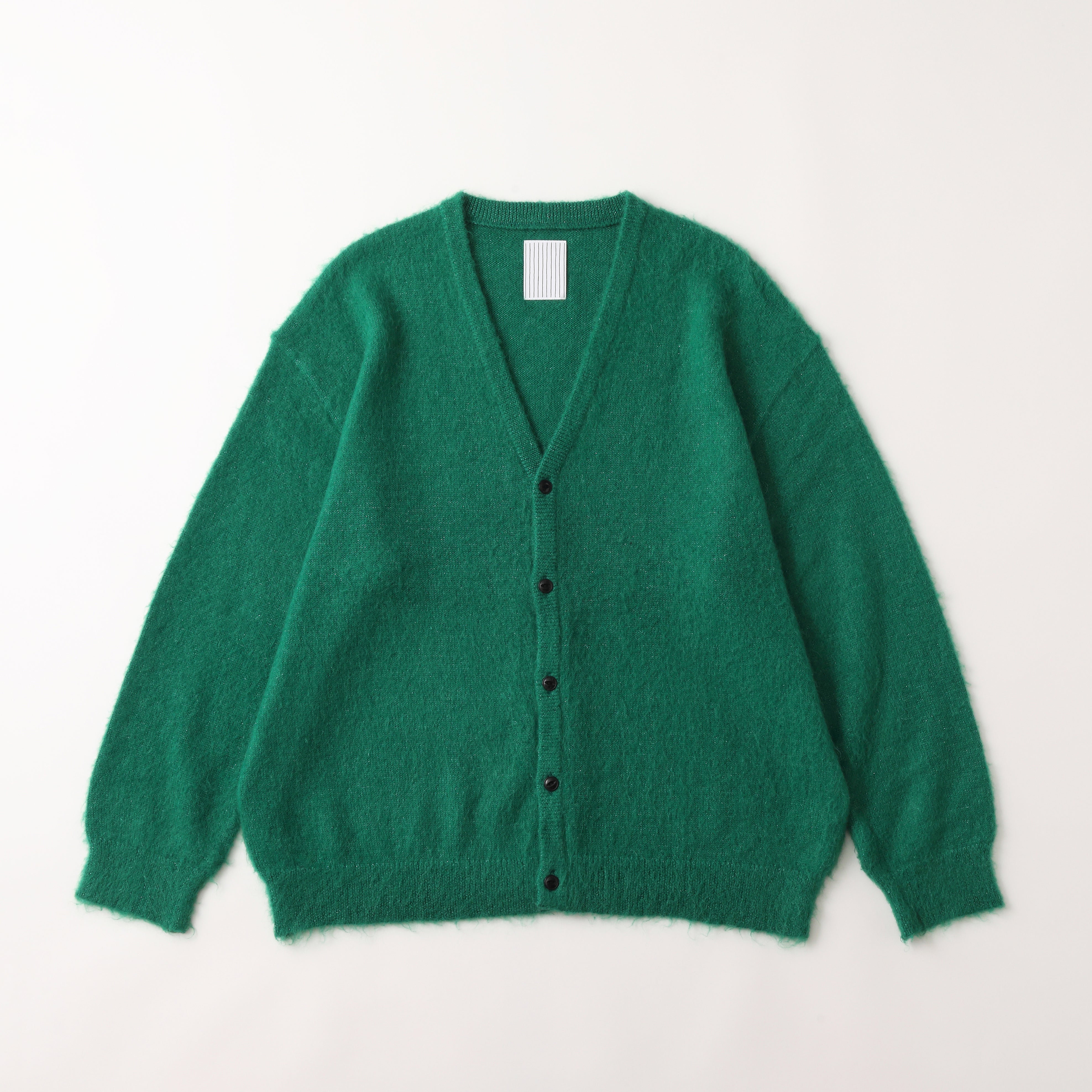 S.F.C LAME MOHAIR CARDIGAN - GREEN – STUDY SHOWROOM STORE