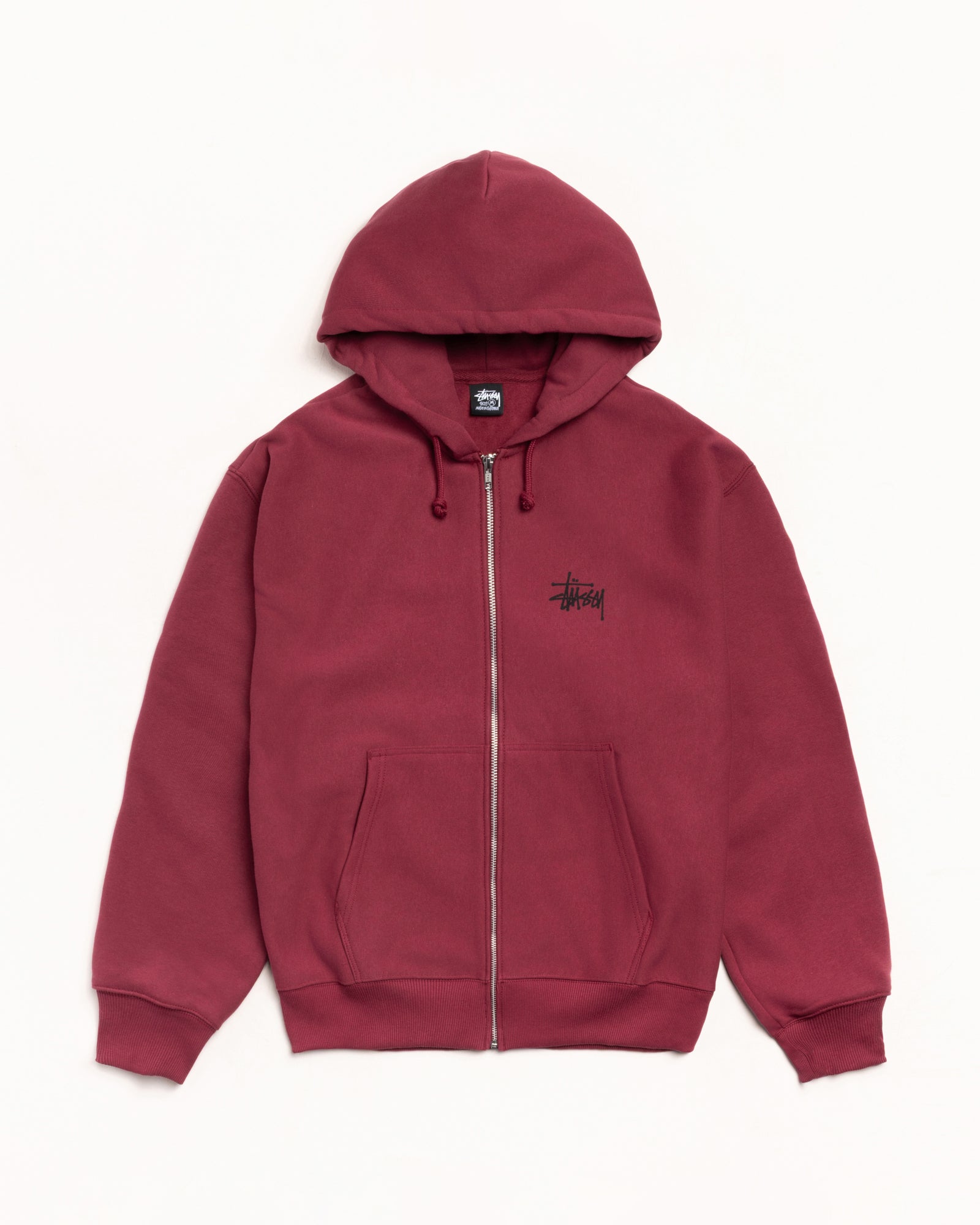 Basic Stüssy Zip Hoodie – Wine | Sweats | Stüssy – Stussy AU