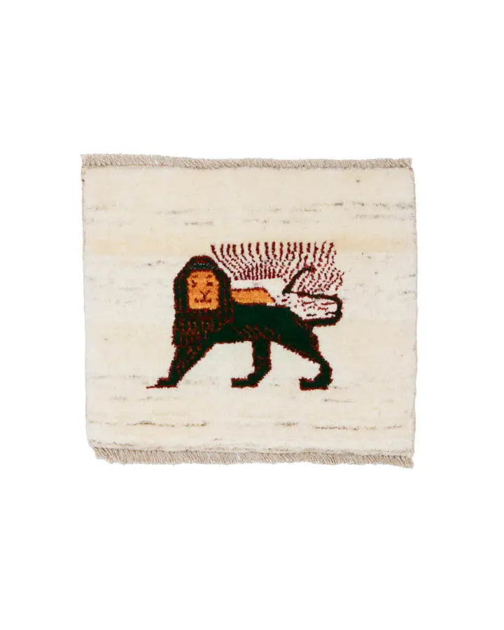 ライオンギャッベ 約36cm x 41cm｜SATHI RUGS