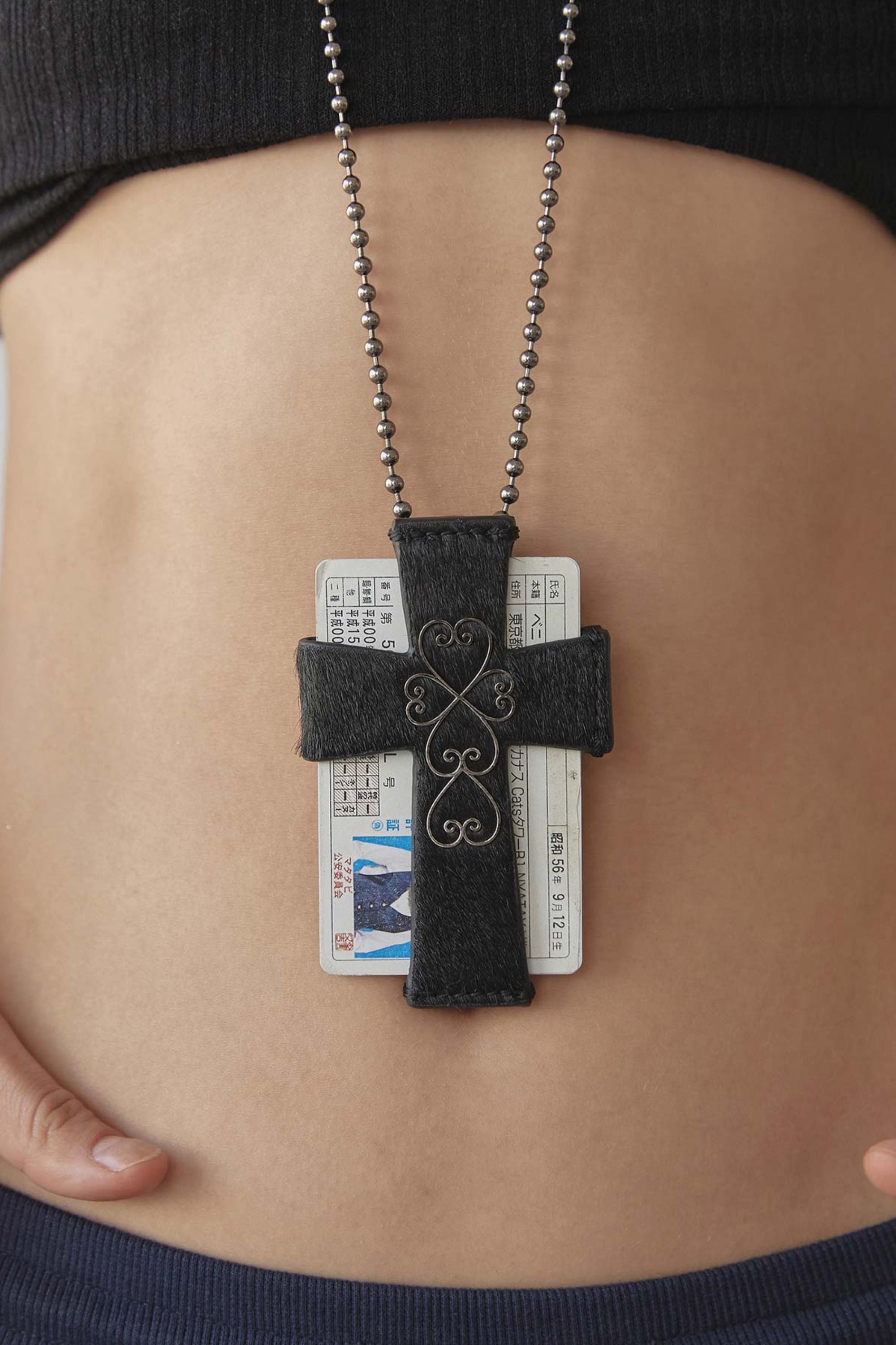 Cross Hair On Strap Wallet Black – SCULPTOR JAPAN