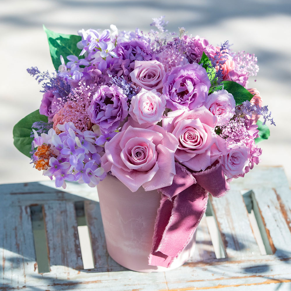 母の日 デザイナーズプリザーブドアレンジメント「ライラック」 | 花