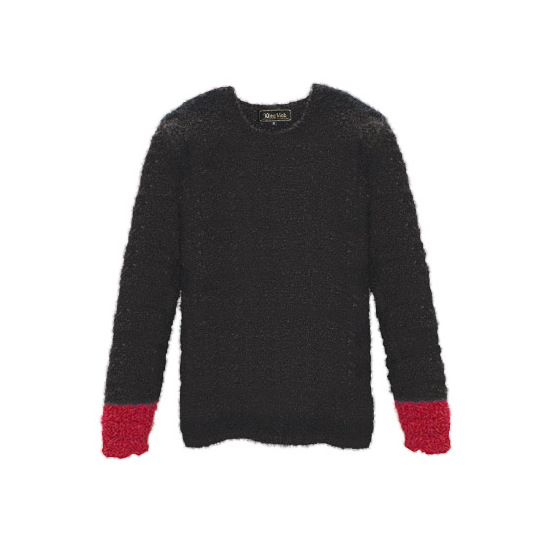 KING MOB,キングモブ,パイルセーター(ブラック/レッド) 商品詳細
