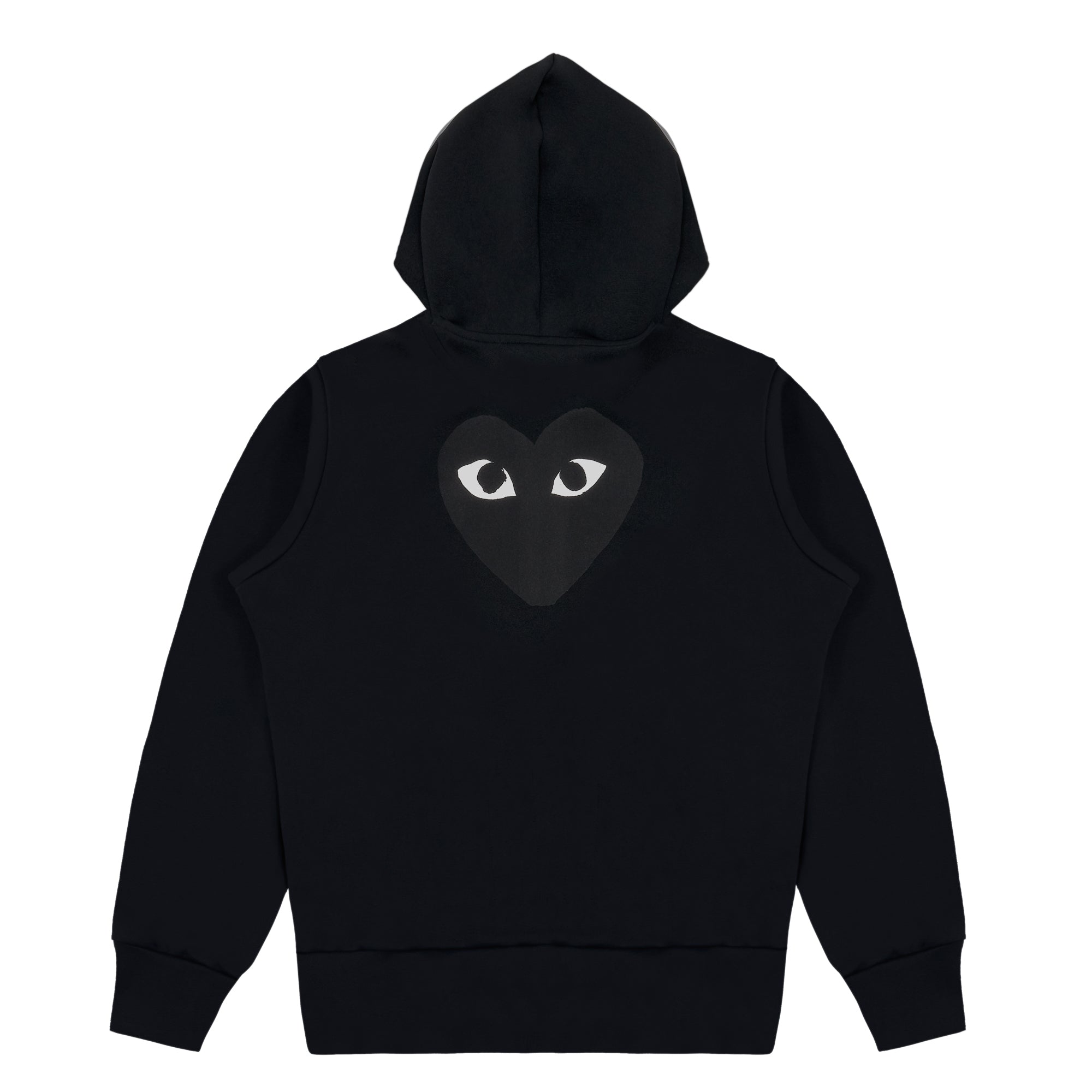 PLAY COMME des GARÇONS: Back Black X White Big Heart Zip-Up Hoodie