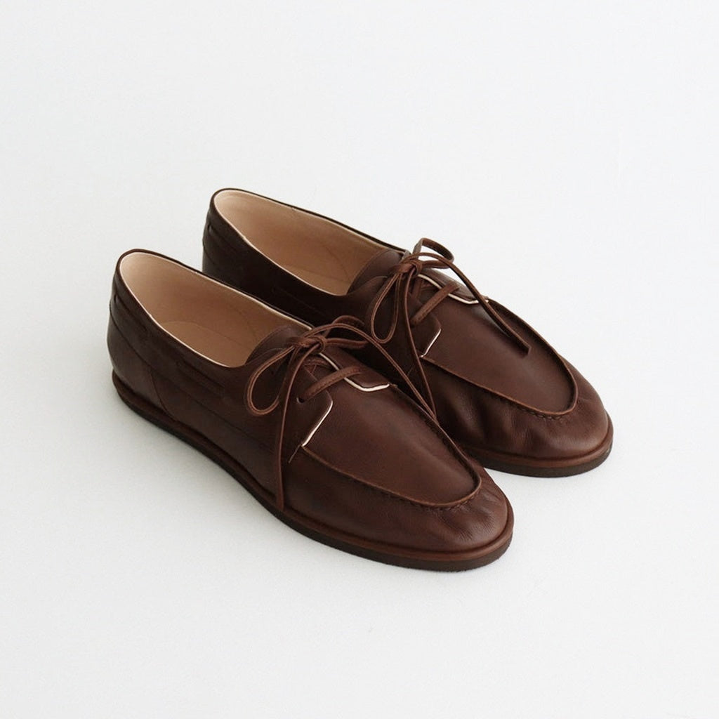 SOFT LEATHER DECK SHOES #BROWN [A25SS03QD-M] – ciacura