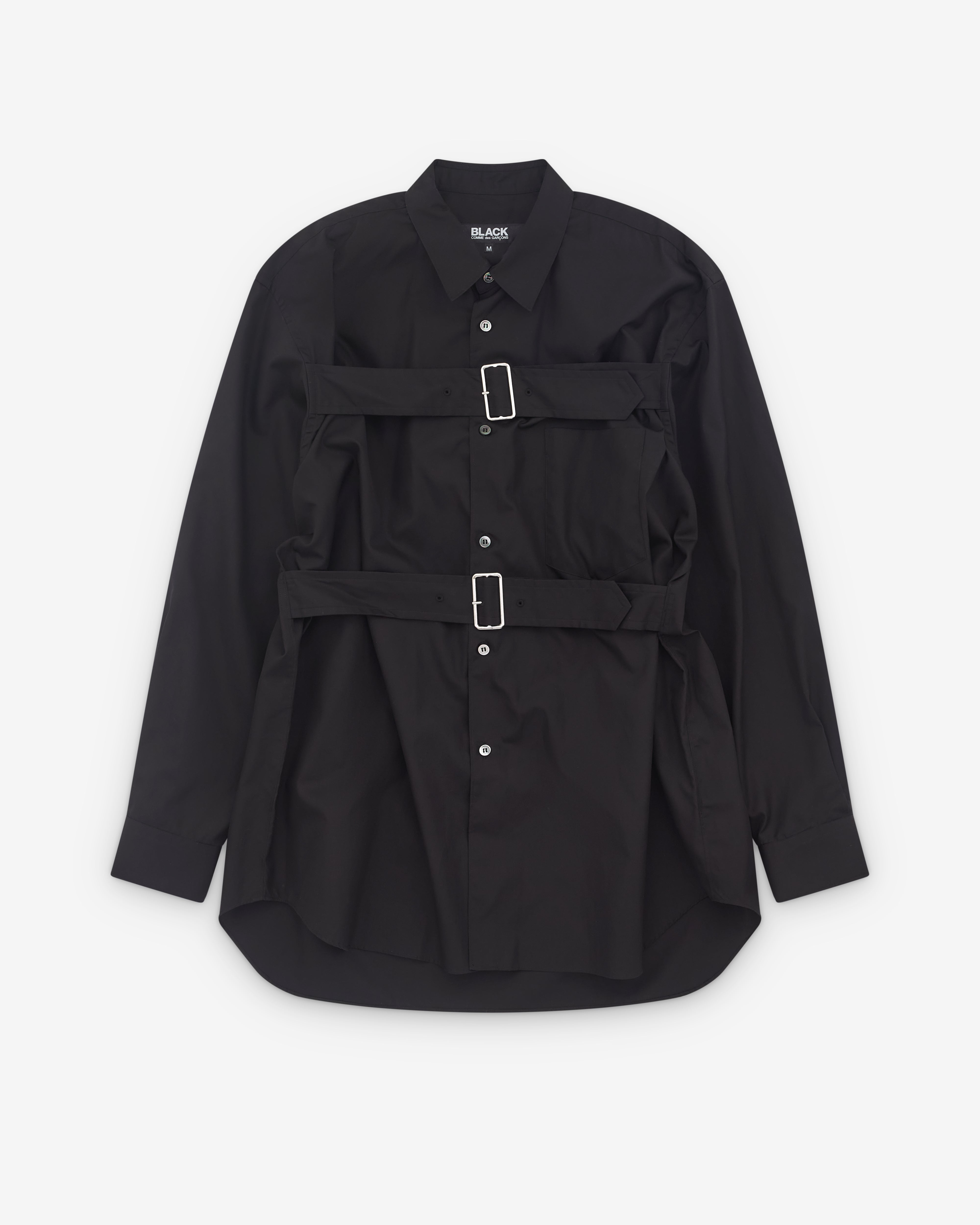 Black Comme des Garçons: Double Buckle Shirt (Black) | DSML E-SHOP