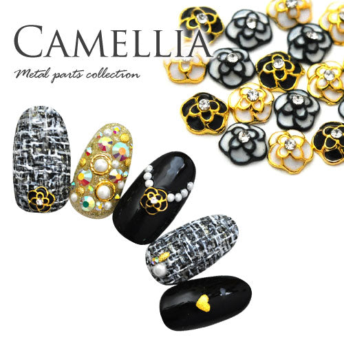 カメリア メタルパーツ ネイルジュエリー ネイルパーツ ( ゴールド