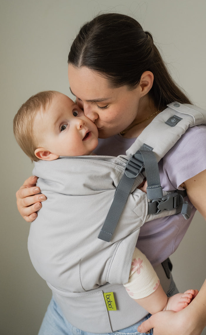 ボバエックス（NEW グレー） 抱っこ紐 新生児 から長く使える 綿素材