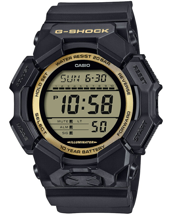 G-SHOCK ブラック&ゴールド 10年バッテリー ビッグケース GD-010GB