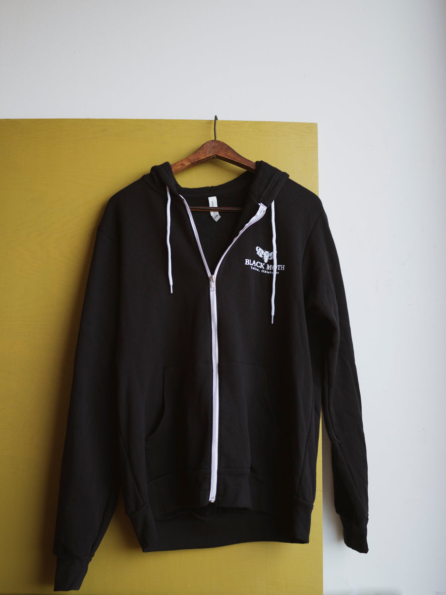 Zip-Up Black Moth Hoodie, CA18