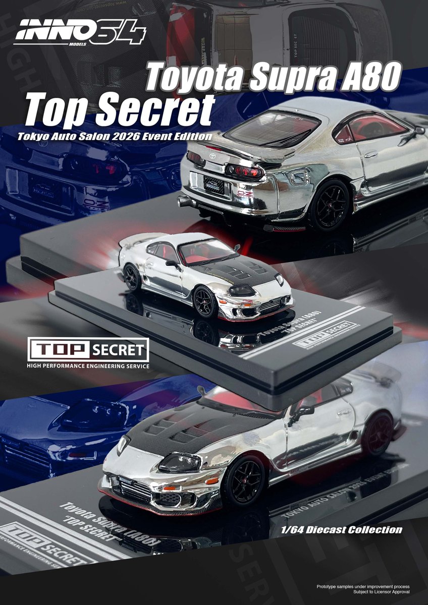 Inno64 1/64 Toyota Supra A80 TOPSECRET Tokyo Auto Salon 2026