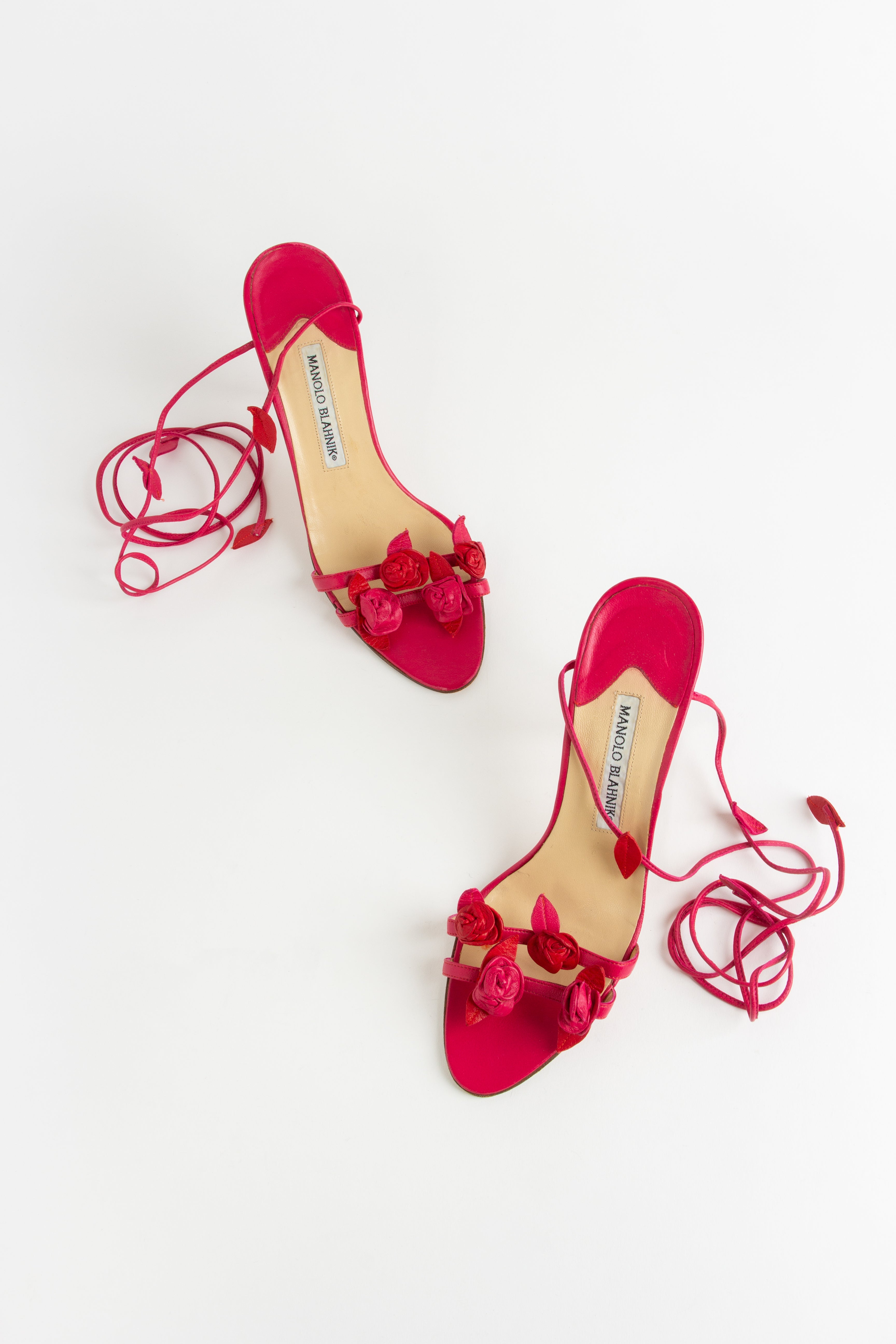 Rare Manolo Blahnik Pink Rose Vine Heels (IT 38)