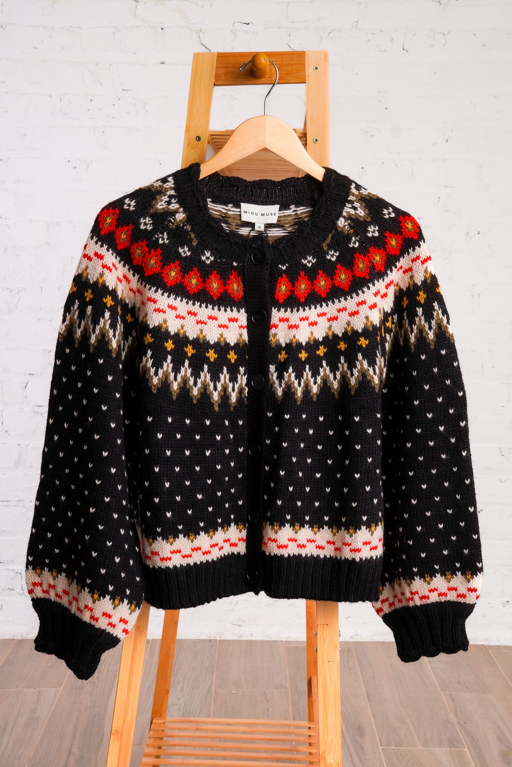 Fair Isle Cardigan – Red Clover