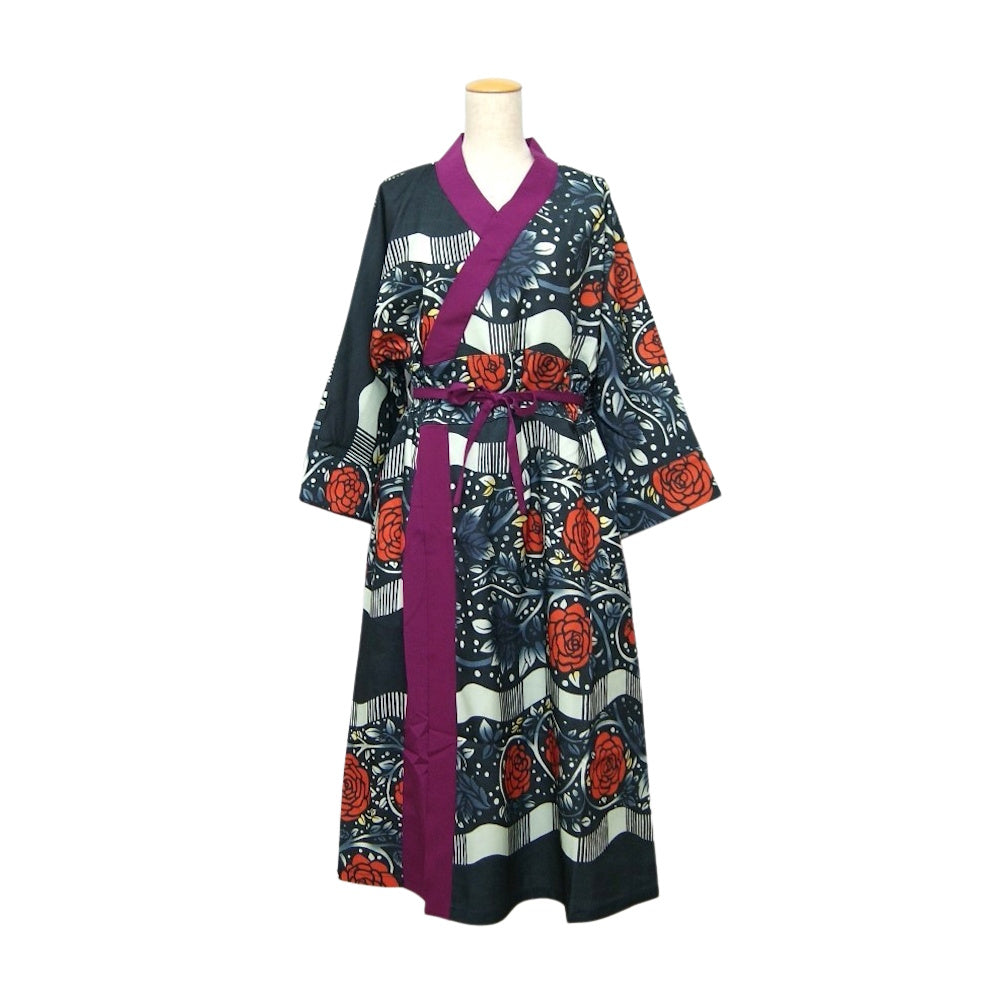 モダン着物ワンピース《重宗玉緒×倭物やカヤ》 秋冬 BK HATO GR