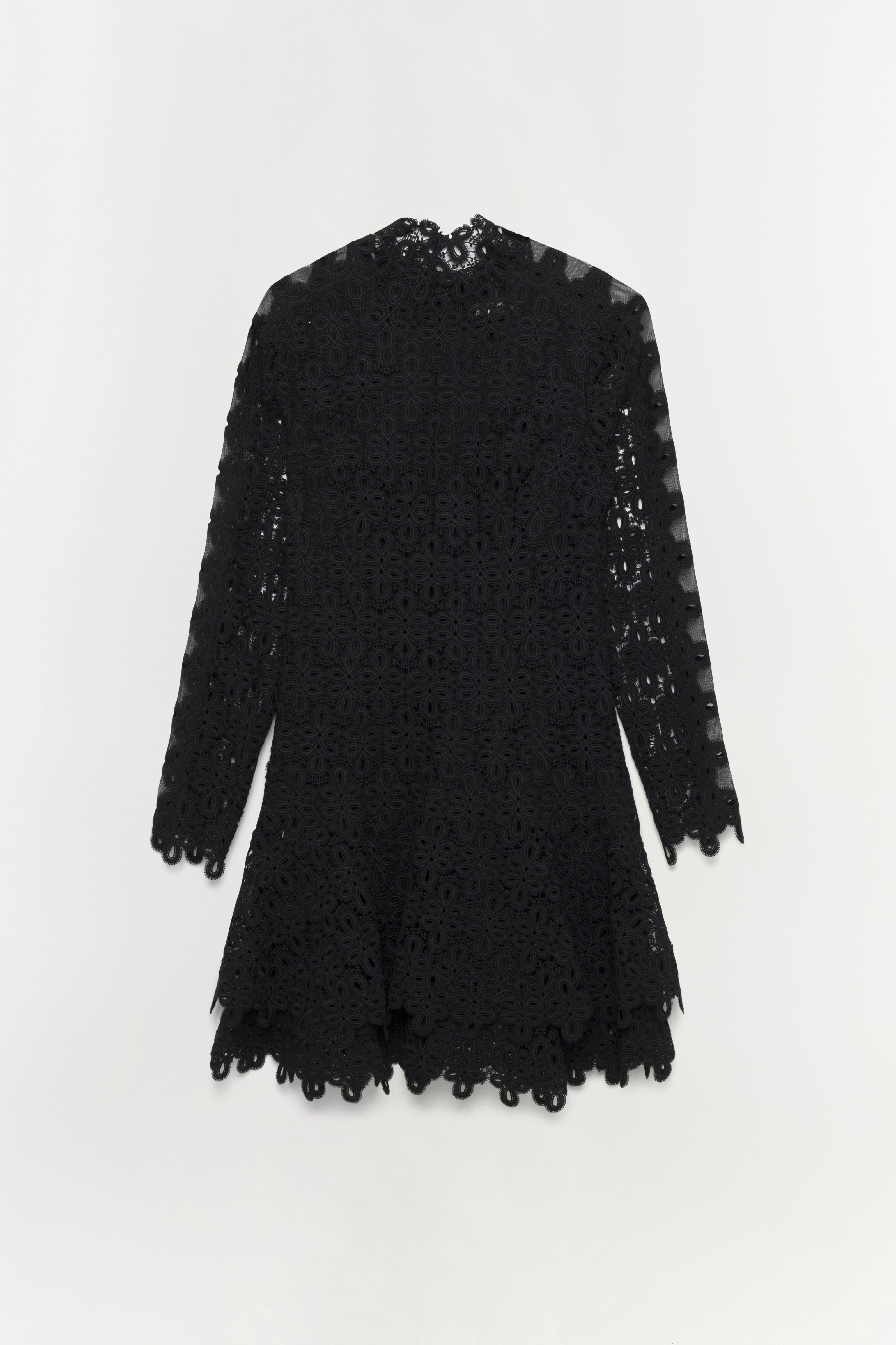 Core Joy Guipure Lace Mini Dress - Black | SIMKHAI