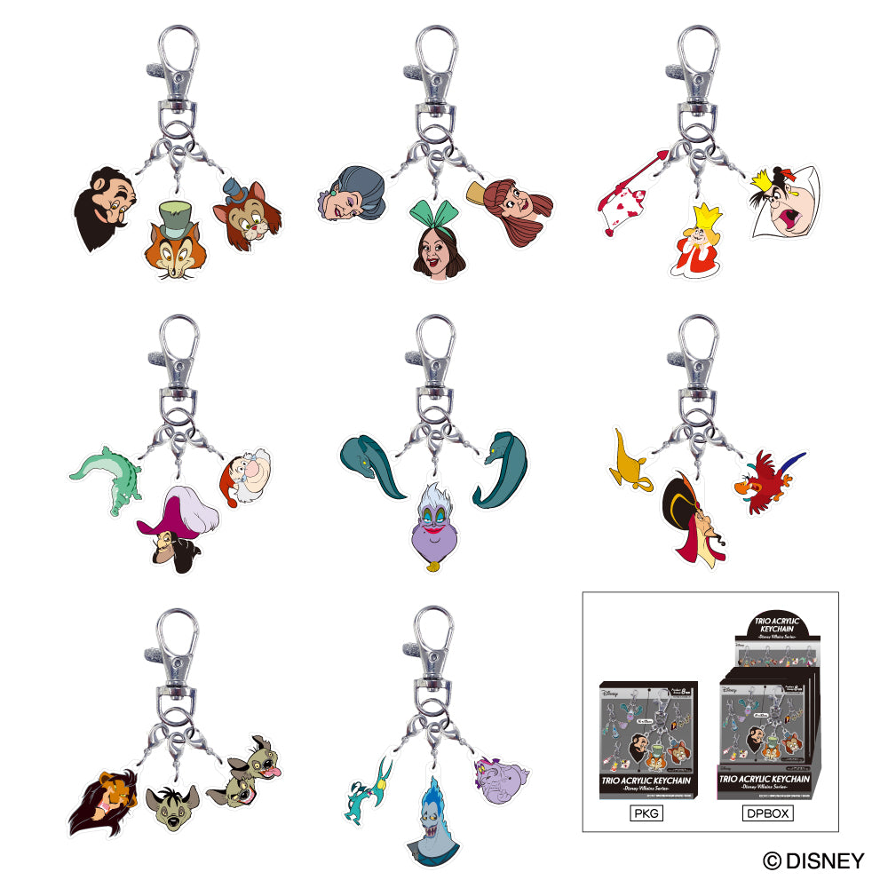 ディズニー トリオアクリルキーホルダー ディズニーヴィランズシリーズ