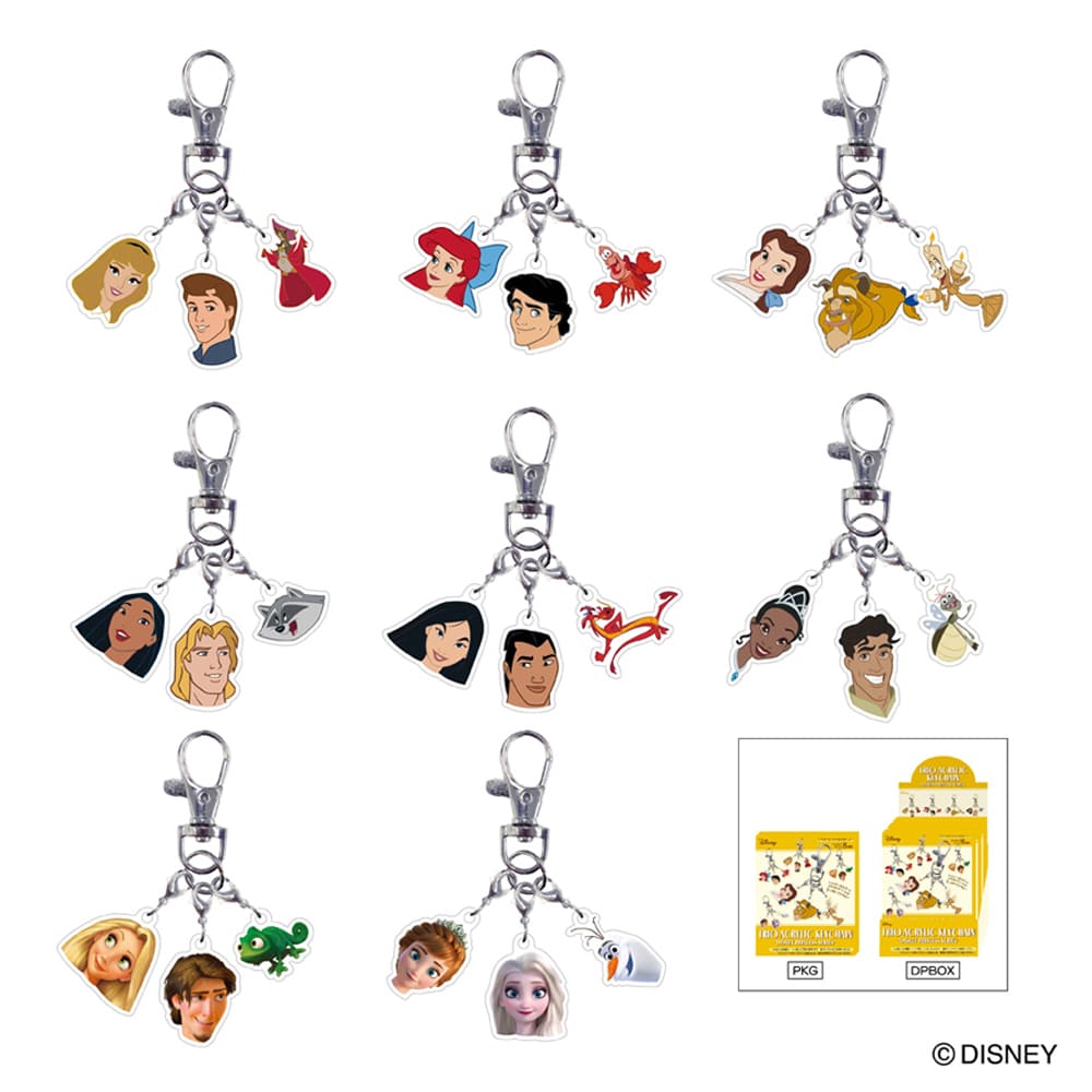 ディズニー トリオアクリルキーホルダー プリンセスシリーズ – きゃら