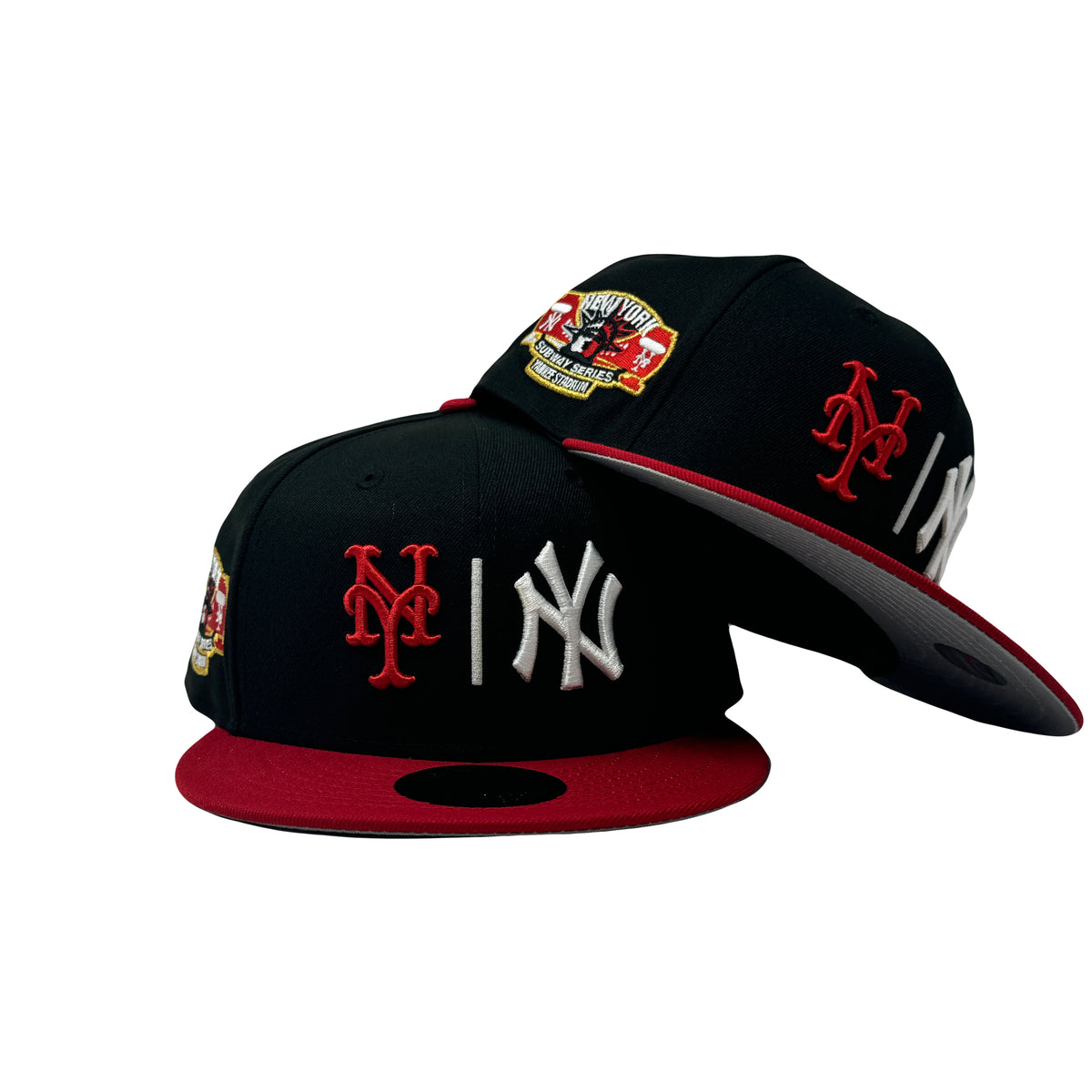NY Yankees VS Mets Subway Series Black Red 59Fifty New Era Fitted