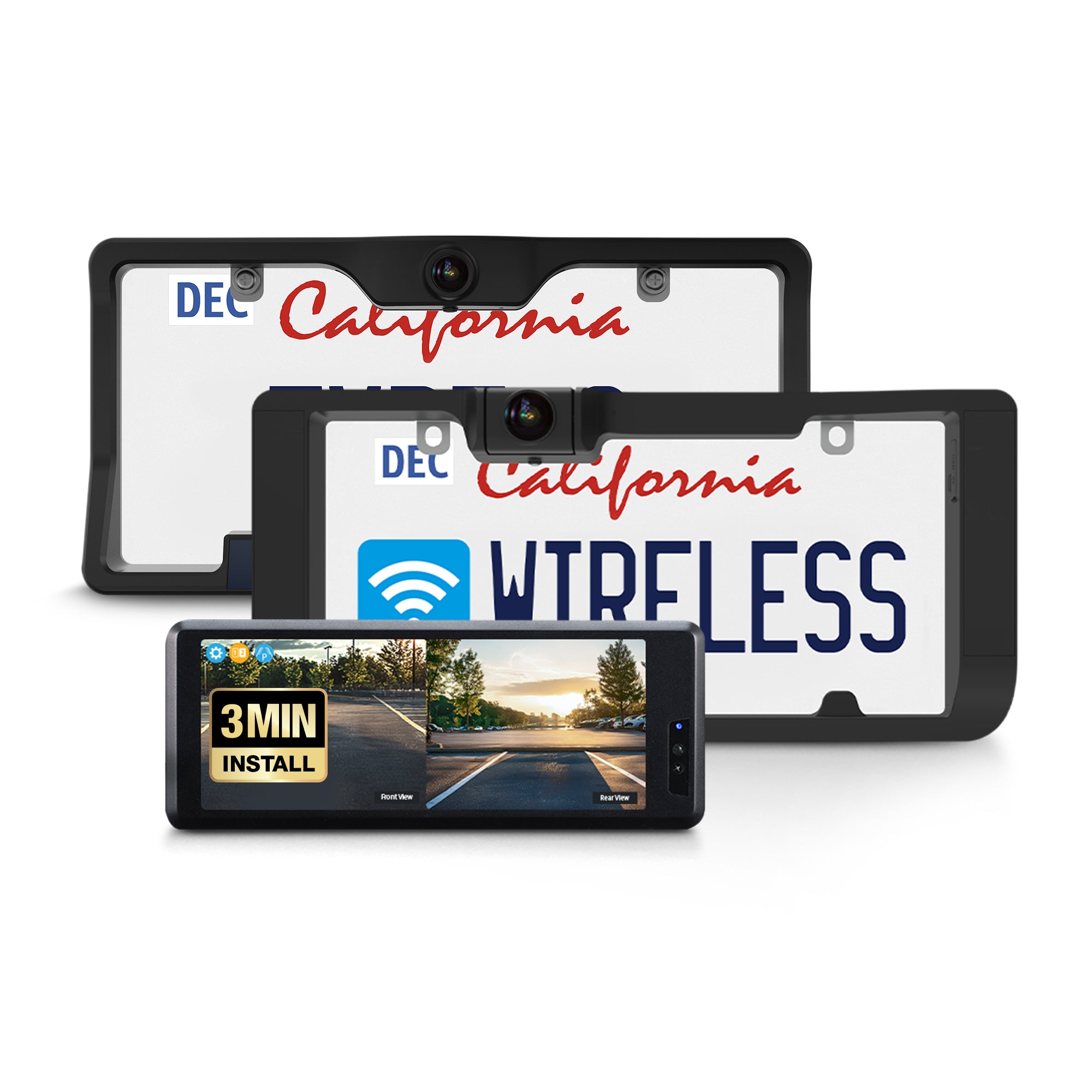 TYPE S Wireless Solar Powered Parking Assistance Camera Set with 6.8