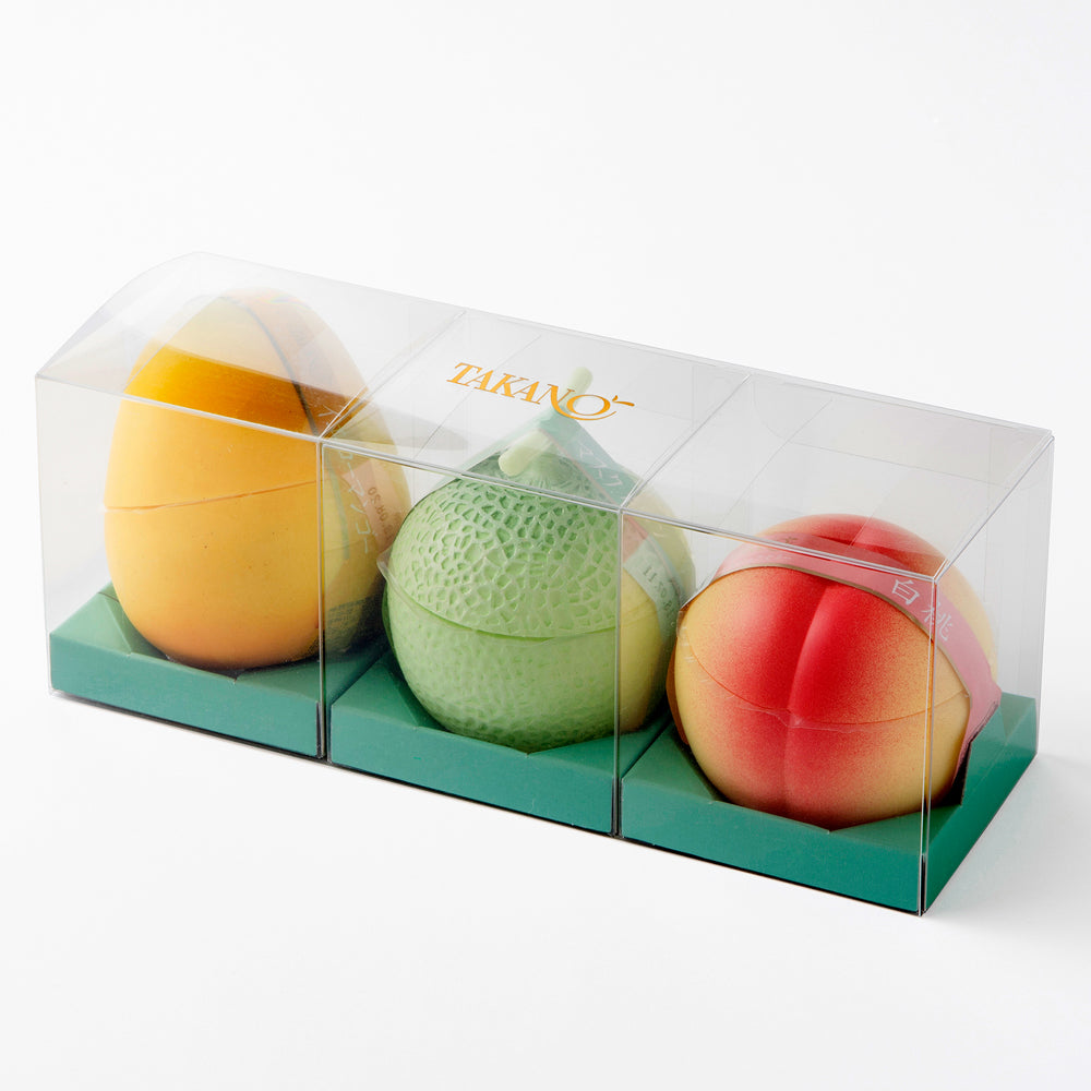 新宿高野 果実ピュアゼリー3入（イエローマンゴー、マスクメロン、白桃