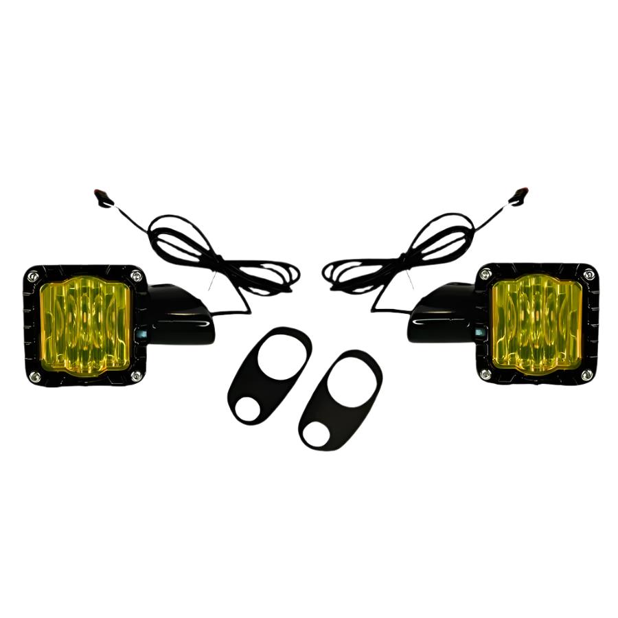 Shark Demon LED Turn Signals - Black W/Yellow Lens - For Harley