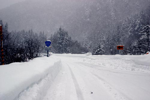 国道257号雪道変