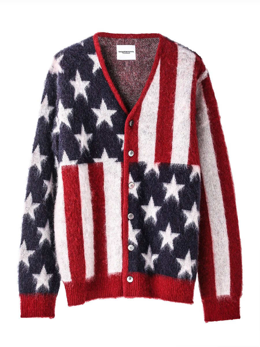 sk.0018AW25-color アメリカンフラッグモヘアカーディガン The Black