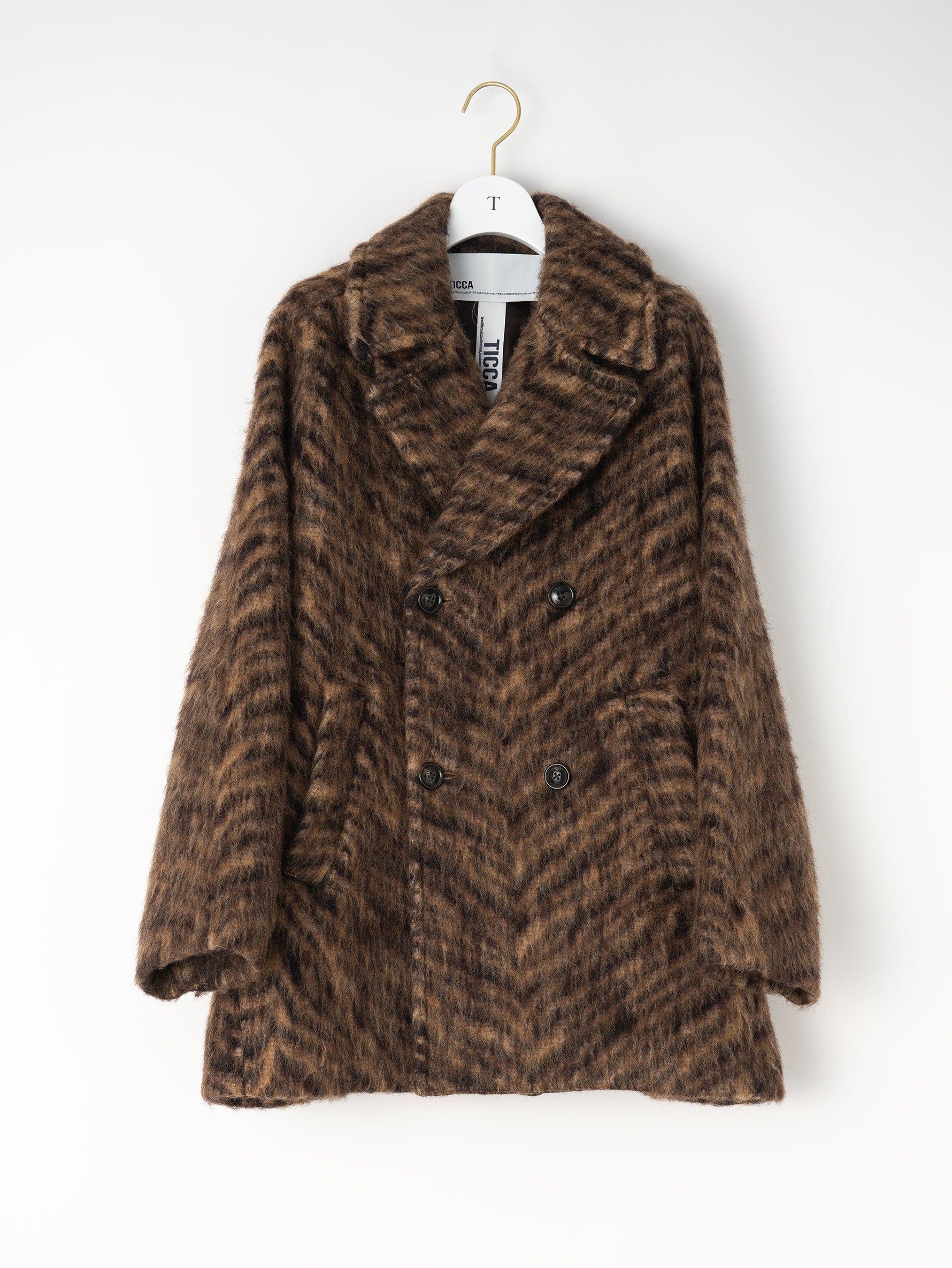 ウールゼブラシャギーピーコート/TBEA-262