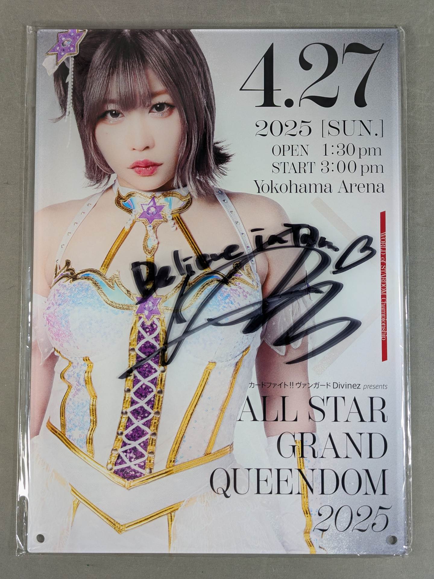 直筆サイン入り】中野たむ ALL STAR GRAND QUEENDOM 2025 A4アクリル