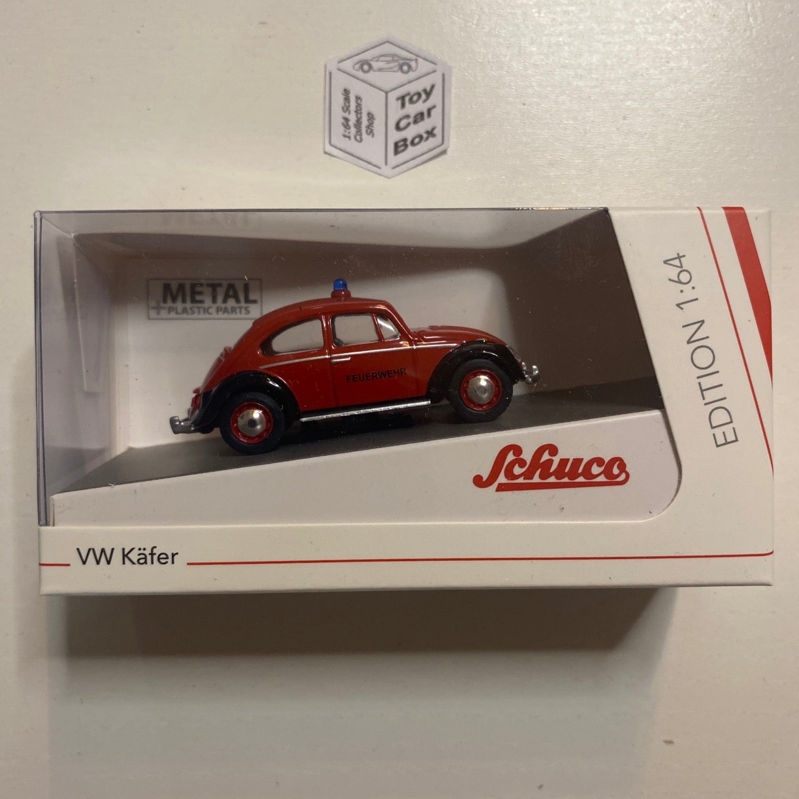 SCHUCO Edition 1/64 - VW Kafer Beetle (Red Feuerwehr) M18g – Toy