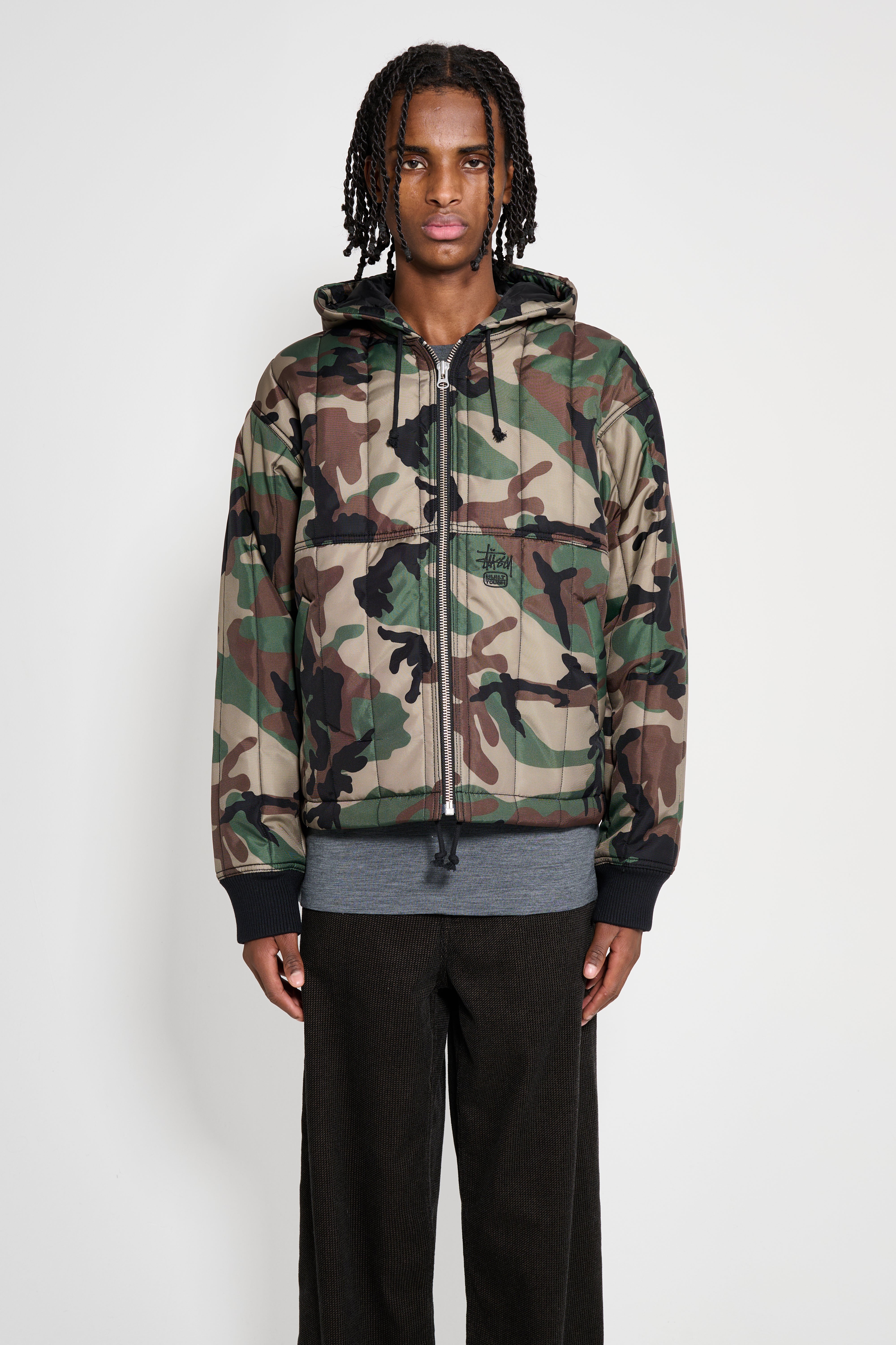 Stüssy Work Jacket Quilted Nylon Woodland Camo – Très Bien