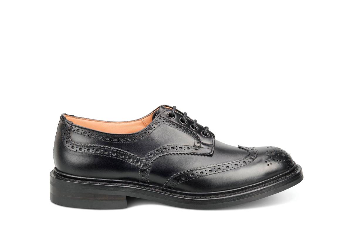 Bourton Country Shoe - Black Leather – R E Tricker Ltd