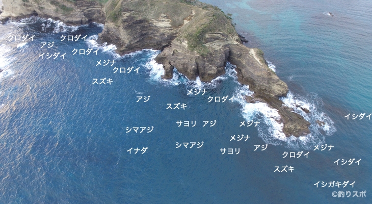 黒鼻の磯-房総半島磯釣り空撮情報