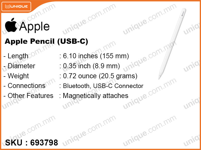 Apple A3085 MUWA3ZA/A USB C Original Pencil – unique.com.mm