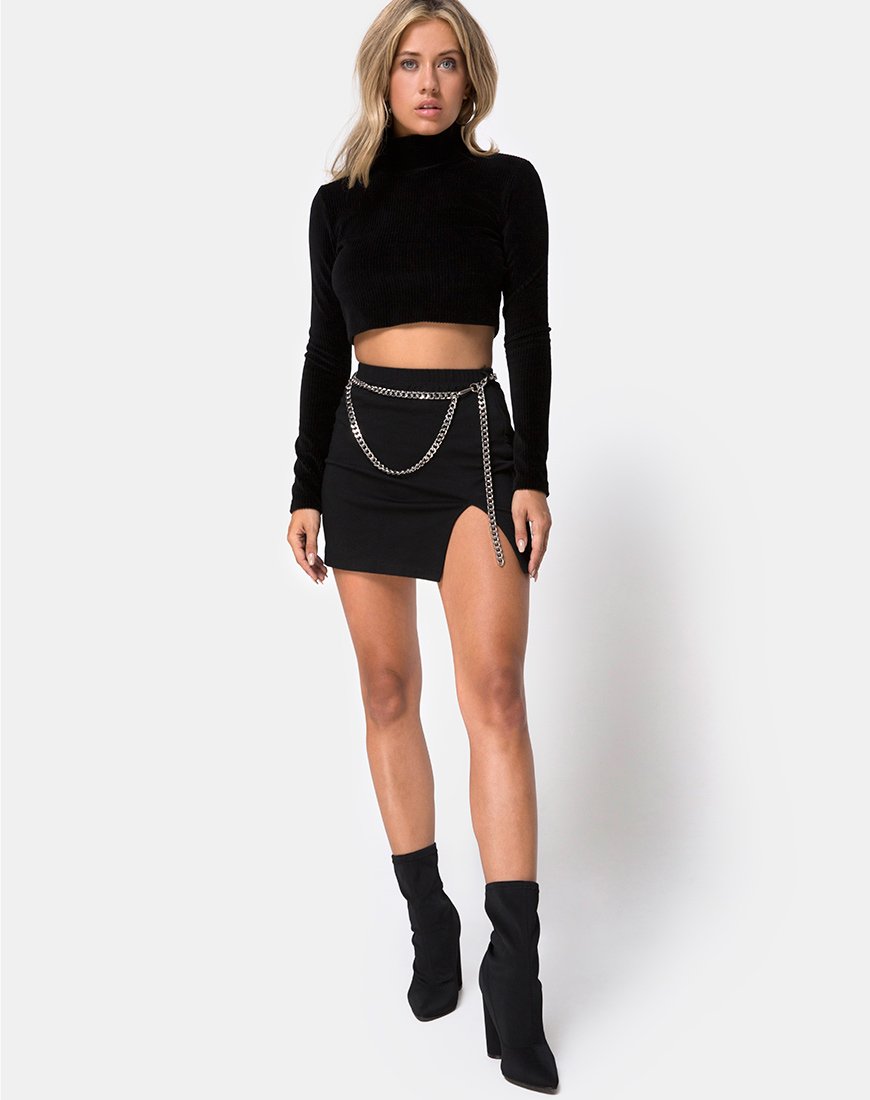 Chain Belt Skirt in Black – motelrocks-com-us