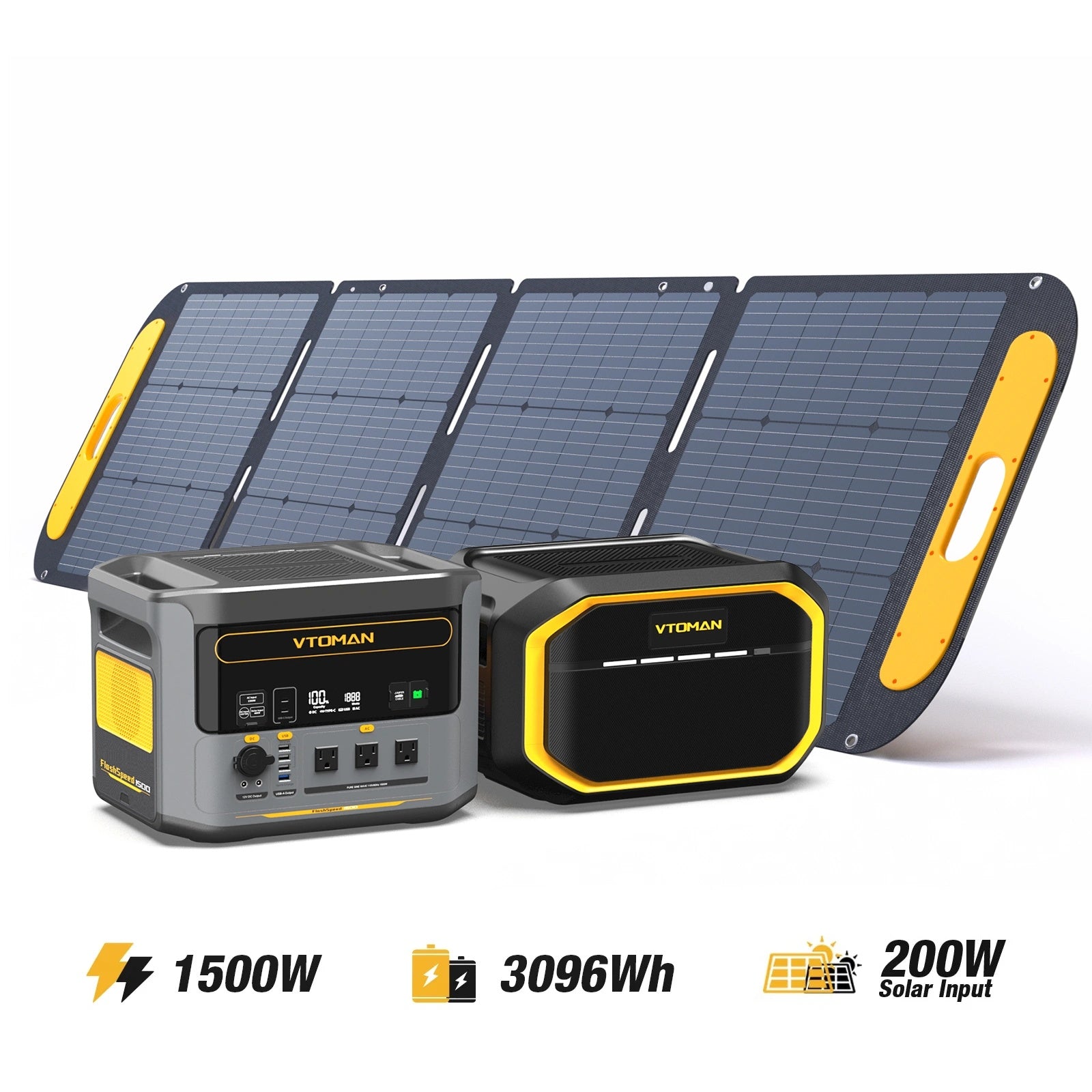 VTOMAN FlashSpeed 1500/3096Wh with 200W Pro Solar Panel (US ONLY)