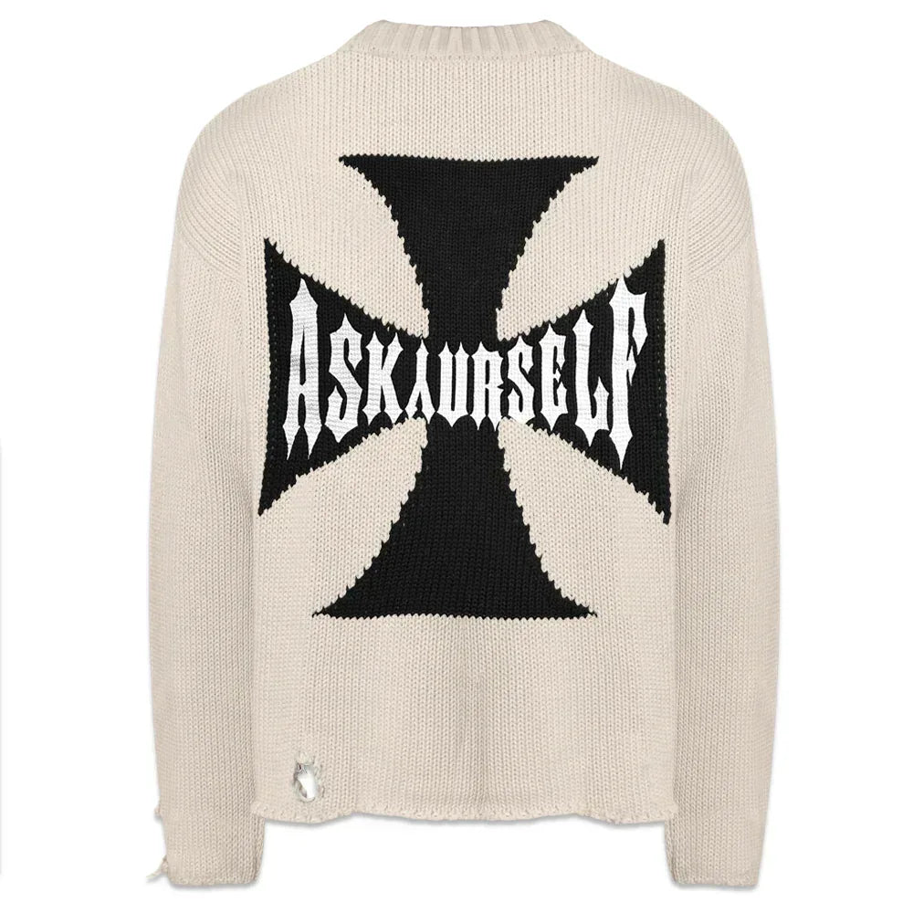 ASKYURSELF (アスクユアセルフ)商品ページ - Rider Cross Knit - Ecru