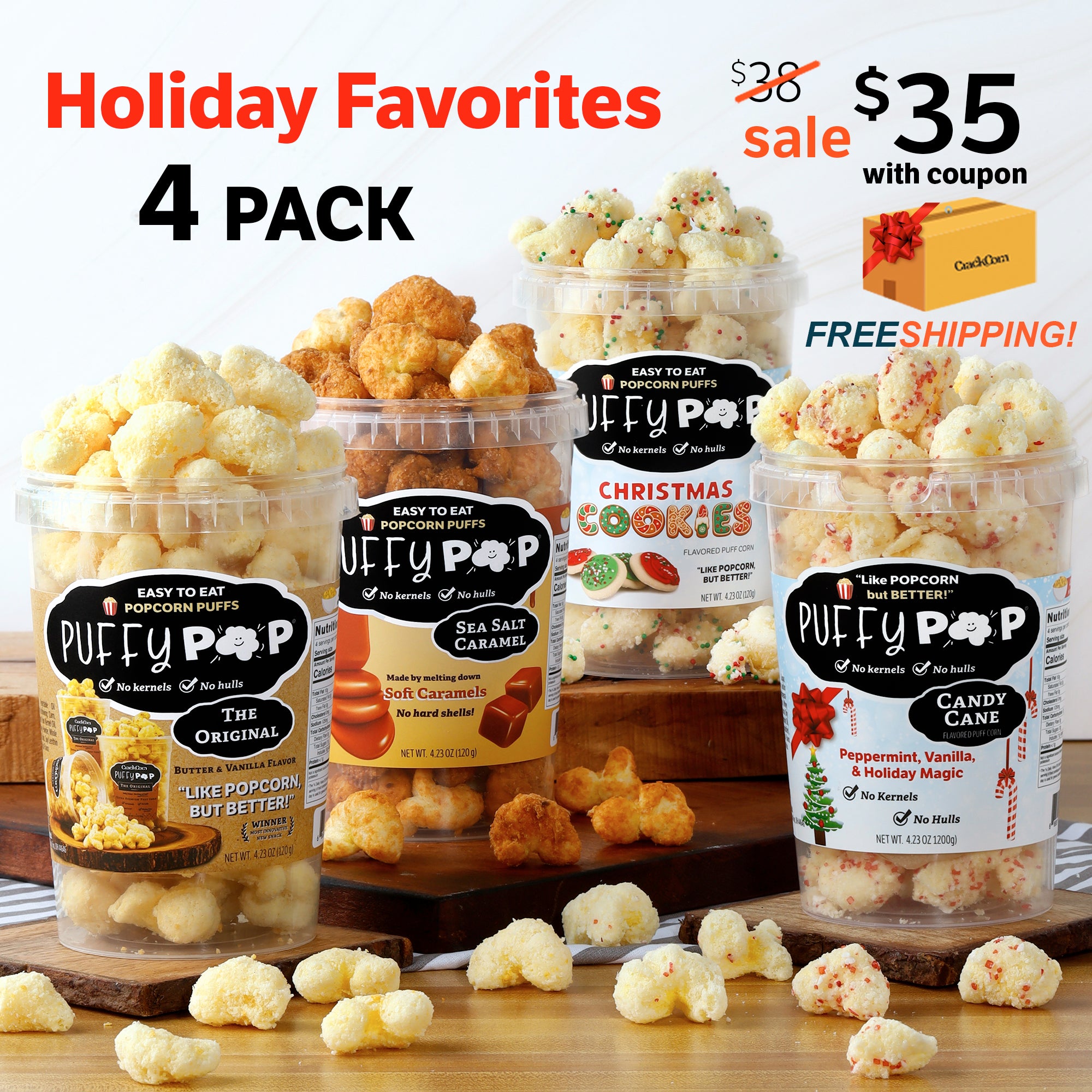 Holiday Favorites: - 4 Pack Bundle – Crack Corn | Puffy Pop